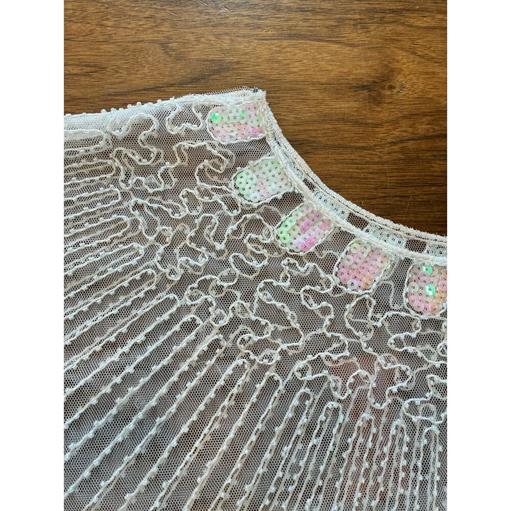 Vintage beaded and sequin neckline collar appliqué #wedding